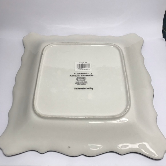 Young's Heartfelt Kitchen Creations Ceramic 11.5” Plate Chess board Cards Black - Picture 12 of 13